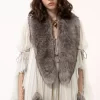 Robe longue oversize à volants en mousseline de soie