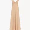 Robe longue soleil en crêpe de Chine
