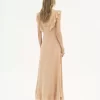 Robe longue soleil en crêpe de Chine