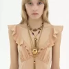 Robe longue soleil en crêpe de Chine