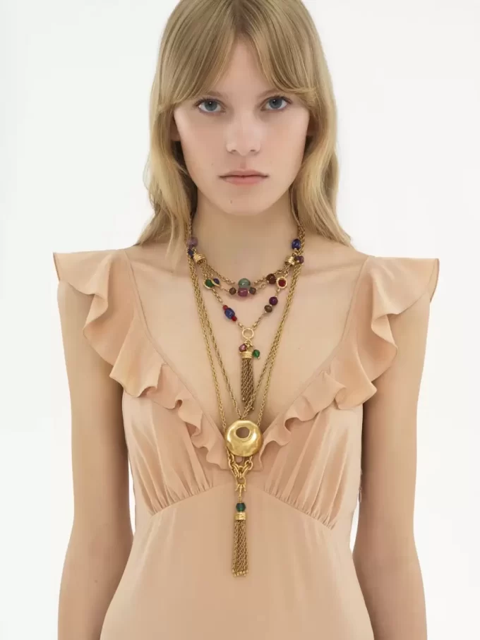 Robe longue soleil en crêpe de Chine