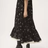 Robe midi à col rond en charmeuse de soie et dentelle Robe midi à col rond en charmeuse de soie et dentelle