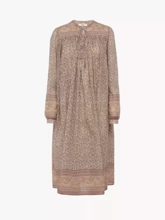 Robe tunique froncée en voile de coton