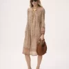 Robe tunique froncée en voile de coton