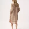 Robe tunique froncée en voile de coton