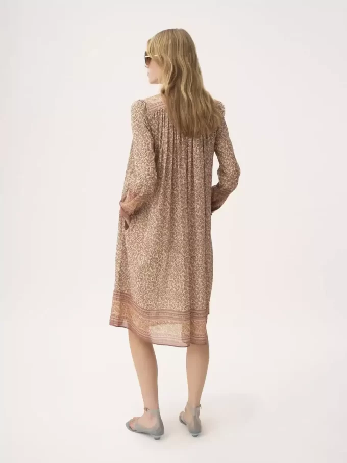 Robe tunique froncée en voile de coton