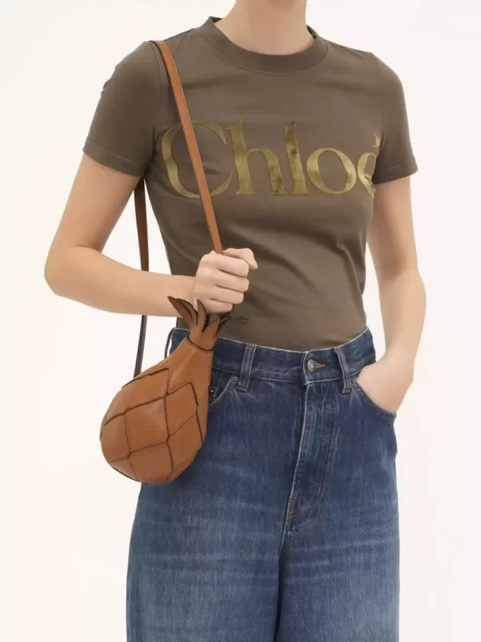 Sac bandoulière ananas en cuir grainé