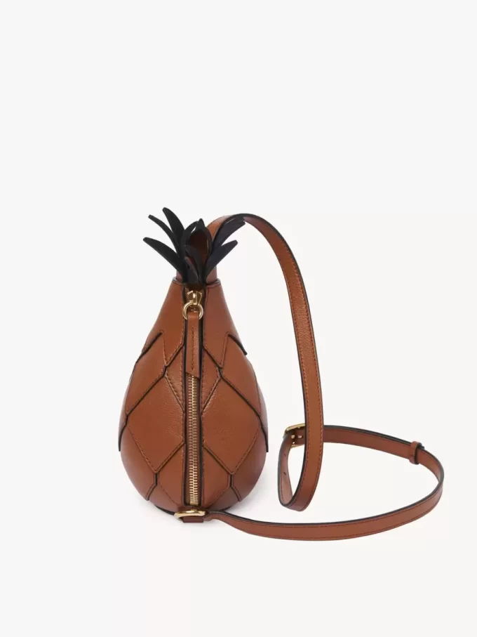 Sac bandoulière ananas en cuir grainé