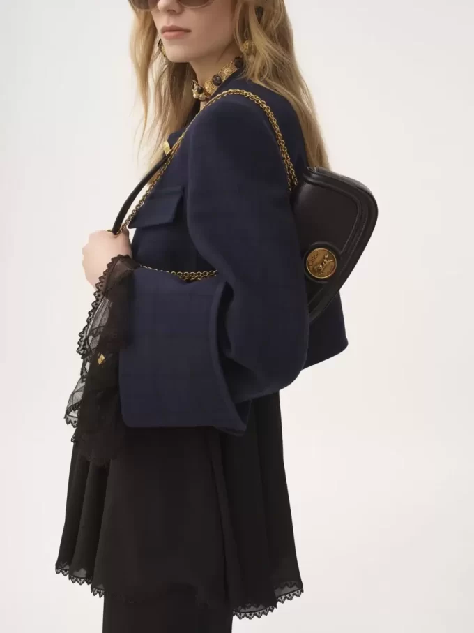 Sac bandoulière Horse Medal en cuir grainé
