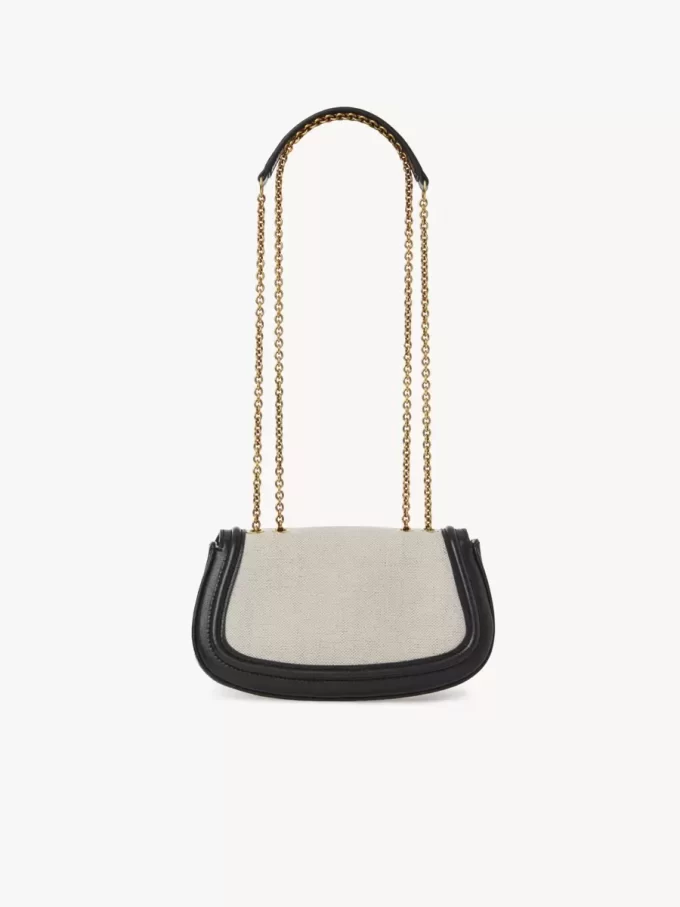 Sac bandoulière Horse Medal en toile et cuir grainé