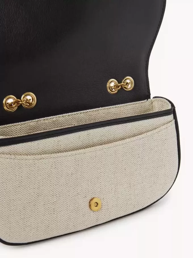 Sac bandoulière Horse Medal en toile et cuir grainé