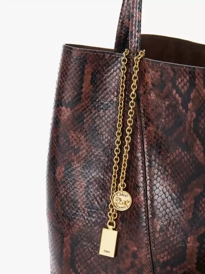 Sac cabas Chloé Spin en cuir effet python Sac cabas Chloé Spin en cuir effet python