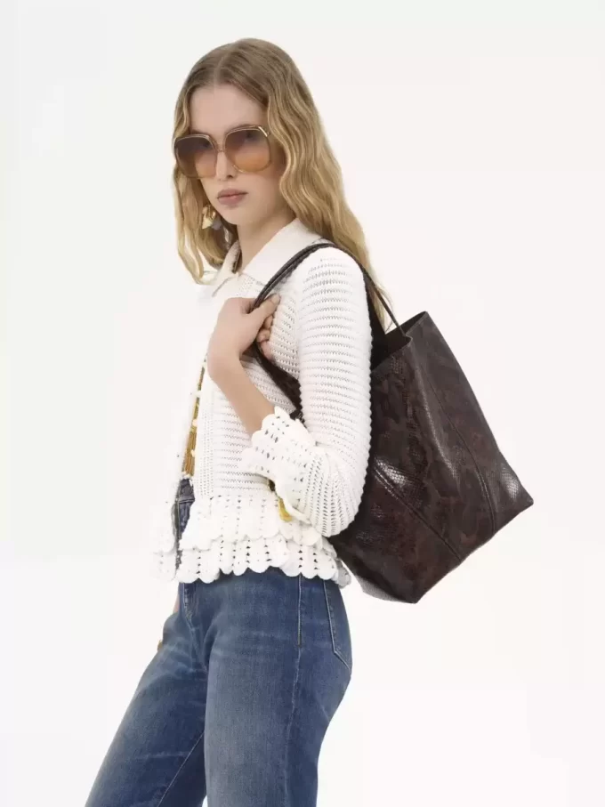 Sac cabas Chloé Spin en cuir effet python Sac cabas Chloé Spin en cuir effet python