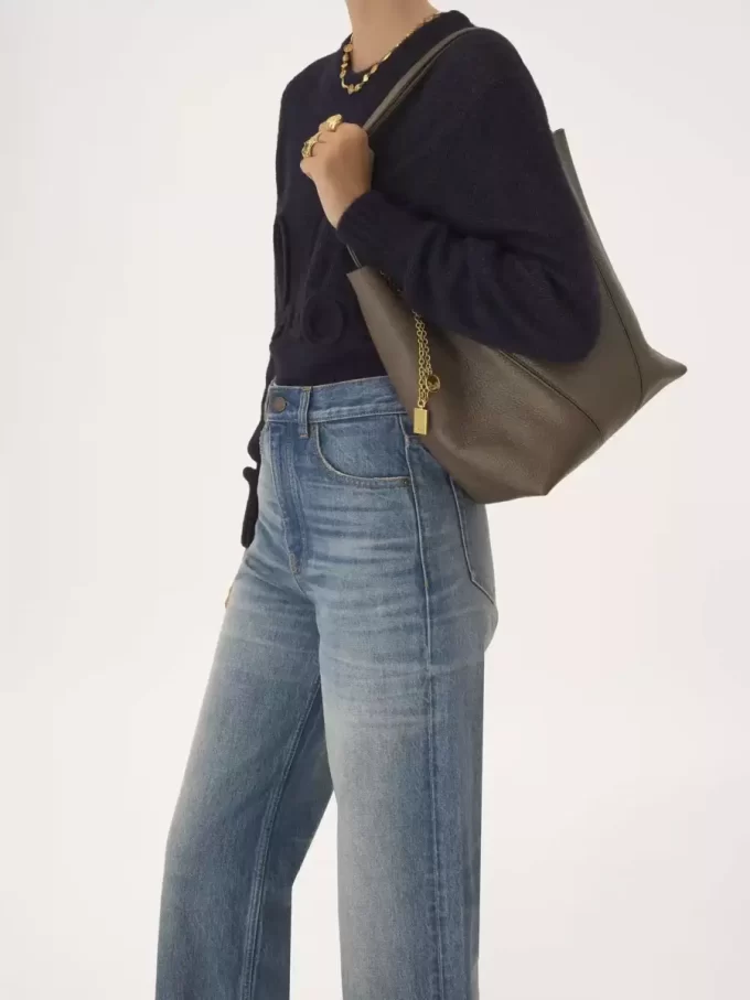 Sac cabas Chloé Spin en cuir grainé