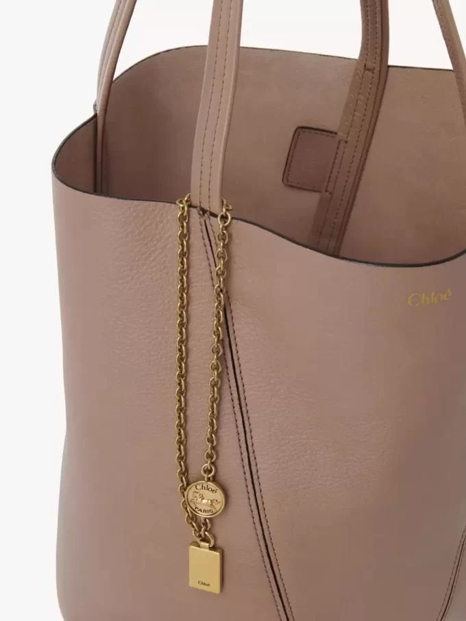 Sac cabas Chloé Spin en cuir grainé