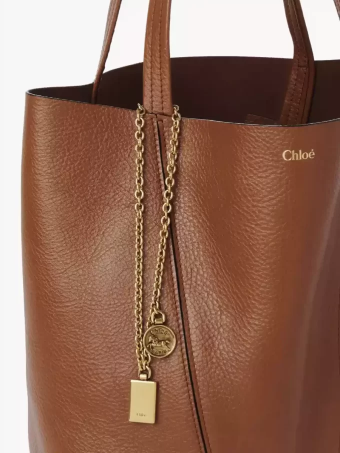 Sac cabas Chloé Spin en cuir grainé