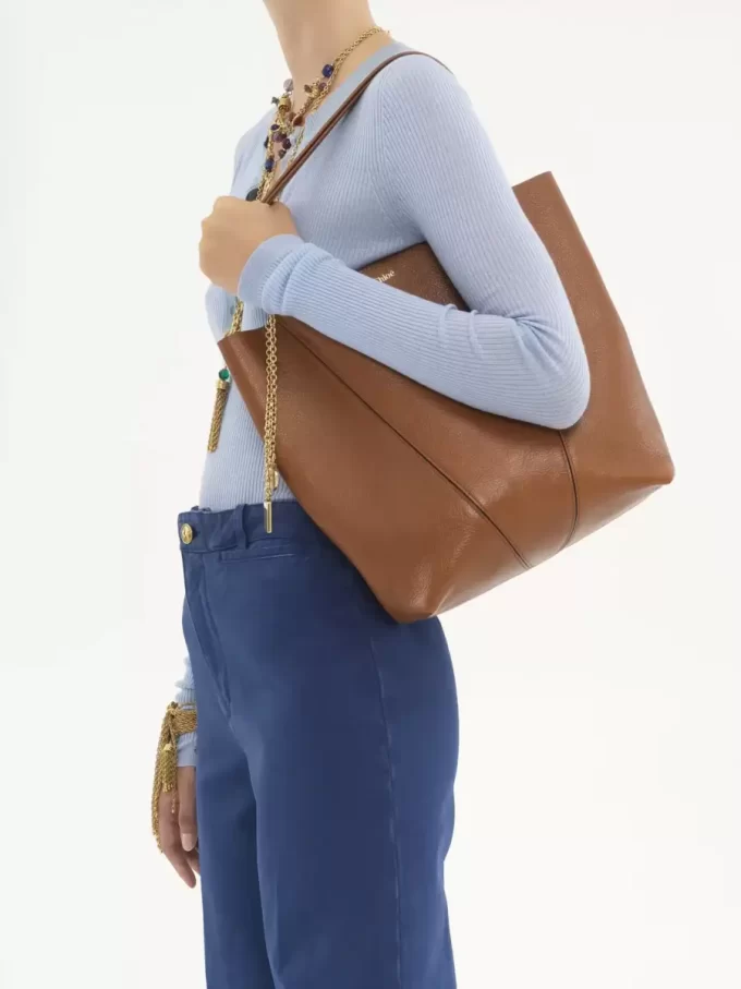 Sac cabas Chloé Spin en cuir grainé