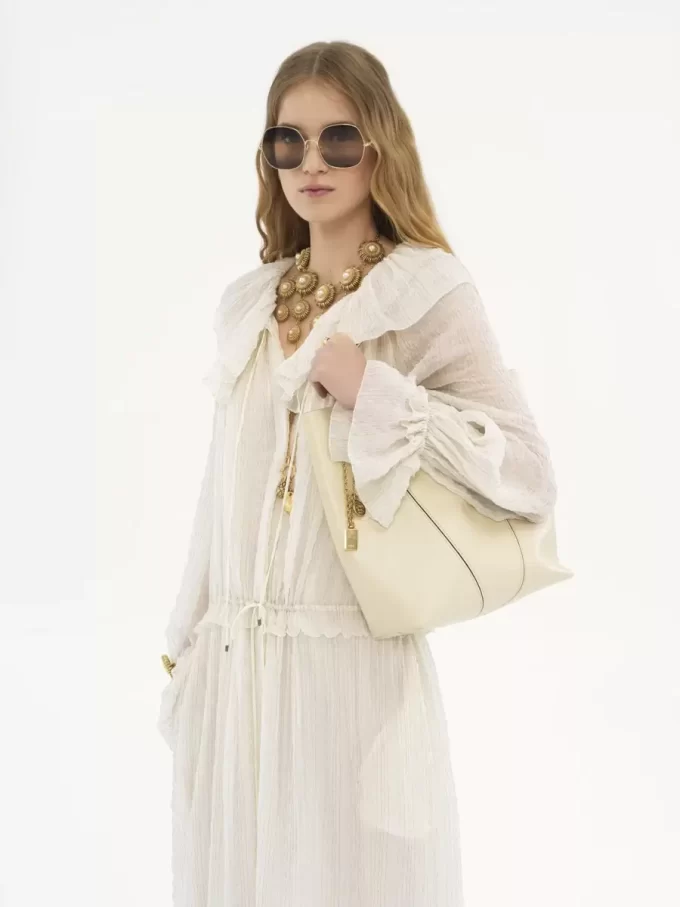 Sac cabas Chloé Spin en cuir grainé