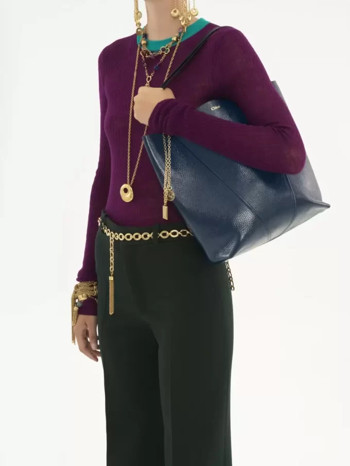 Sac cabas Chloé Spin en cuir grainé