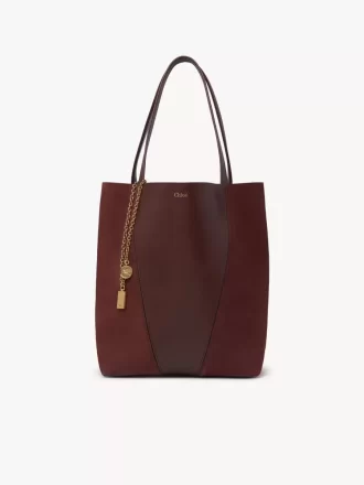 Sac cabas Chloé Spin en cuir grainé et daim