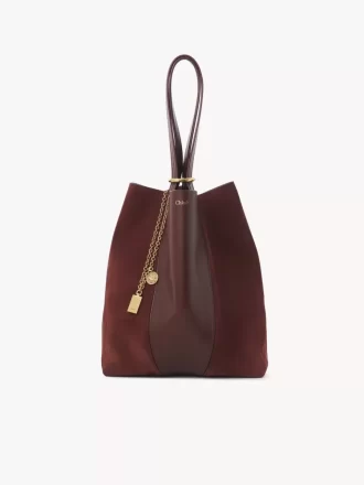 Sac cabas Chloé Spin en cuir grainé et daim