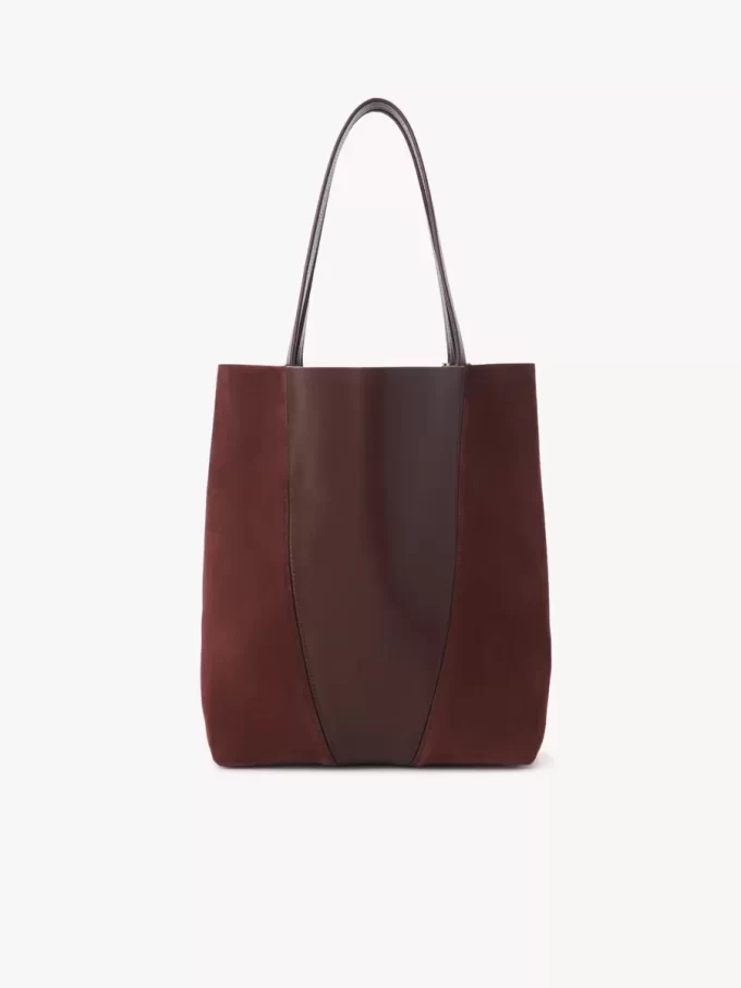 Sac cabas Chloé Spin en cuir grainé et daim