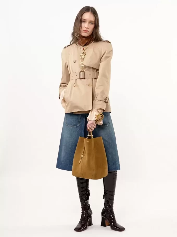 Sac cabas Chloé Spin en cuir suédé