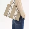 Sac cabas Woody en lin et cuir Sac cabas Woody en lin et cuir