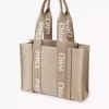 Sac cabas Woody en lin et cuir Sac cabas Woody en lin et cuir