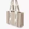 Sac cabas Woody en lin et cuir Sac cabas Woody en lin et cuir