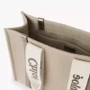 Sac cabas Woody en lin et cuir Sac cabas Woody en lin et cuir