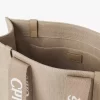 Sac cabas Woody en lin et cuir Sac cabas Woody en lin et cuir