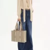 Sac cabas Woody en lin et cuir Sac cabas Woody en lin et cuir
