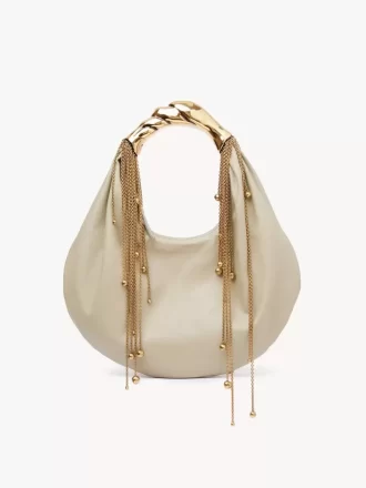 Sac hobo Twisted Shell en cuir brillant