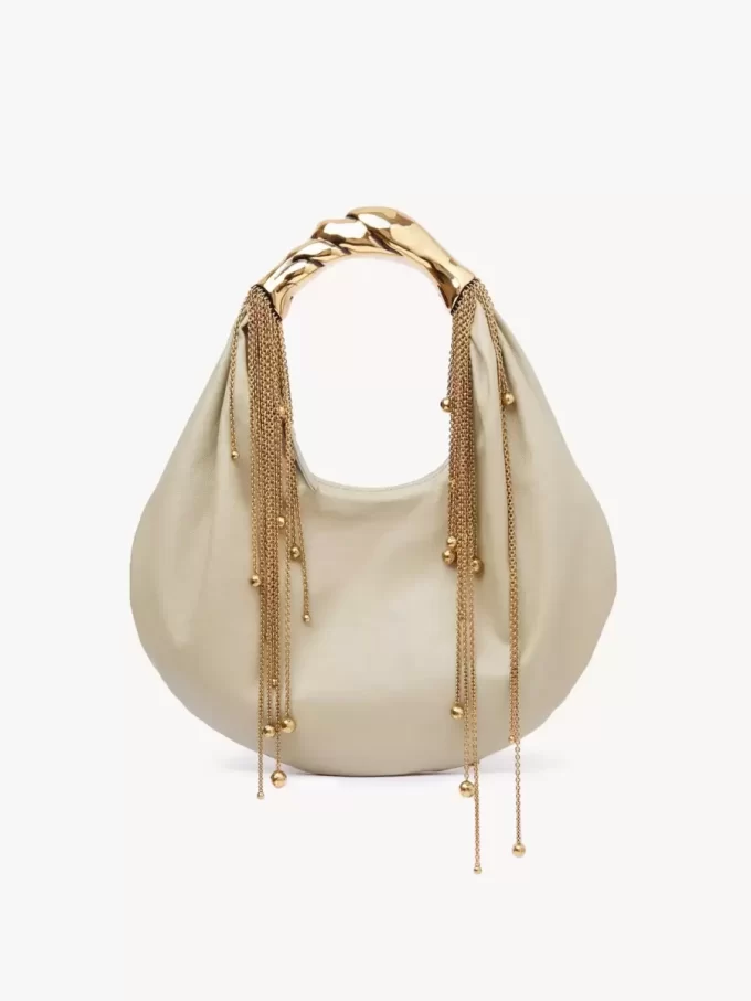 Sac hobo Twisted Shell en cuir brillant Sac hobo Twisted Shell en cuir brillant