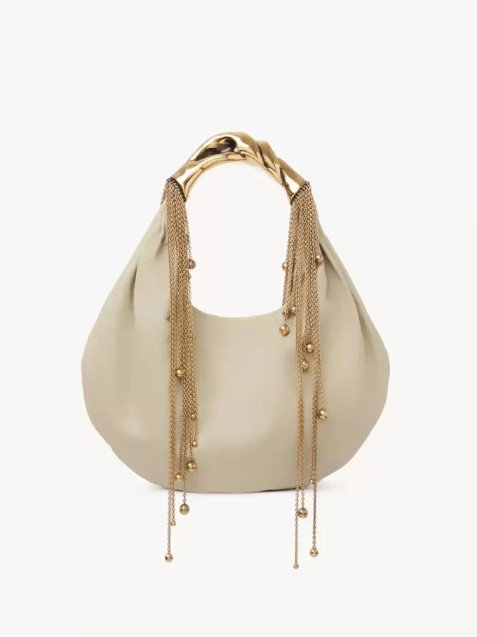 Sac hobo Twisted Shell en cuir brillant Sac hobo Twisted Shell en cuir brillant