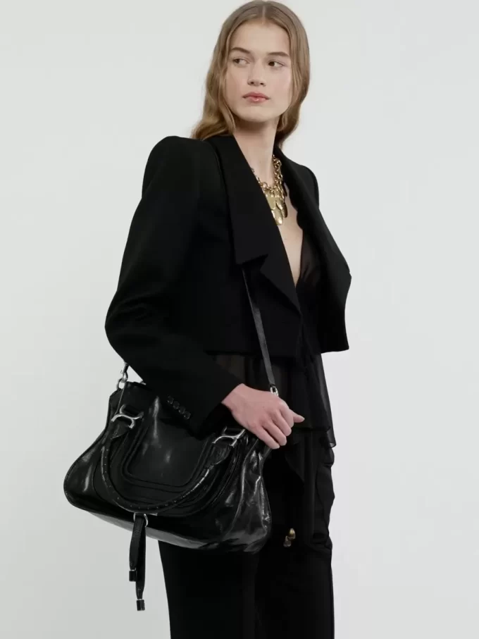 Sac Marcie en cuir brillant Sac Marcie en cuir brillant
