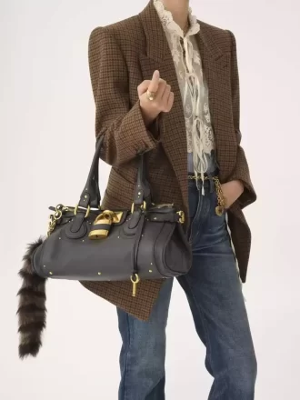 Sac Paddington en cuir grainé