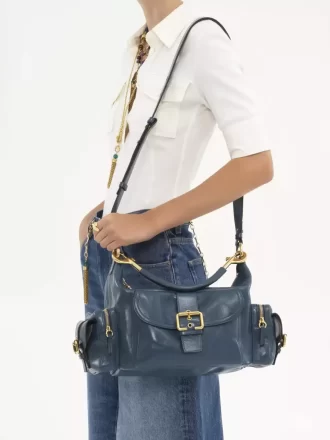 Sac photo en cuir brillant