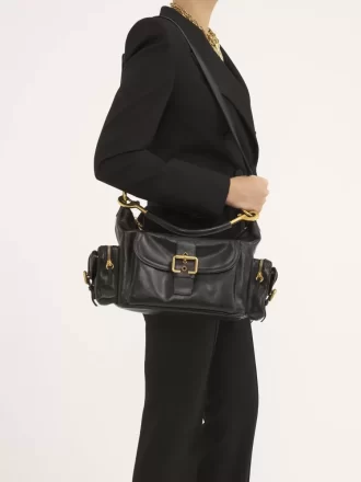 Sac photo en cuir brillant