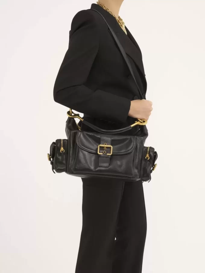 Sac photo en cuir brillant Sac photo en cuir brillant