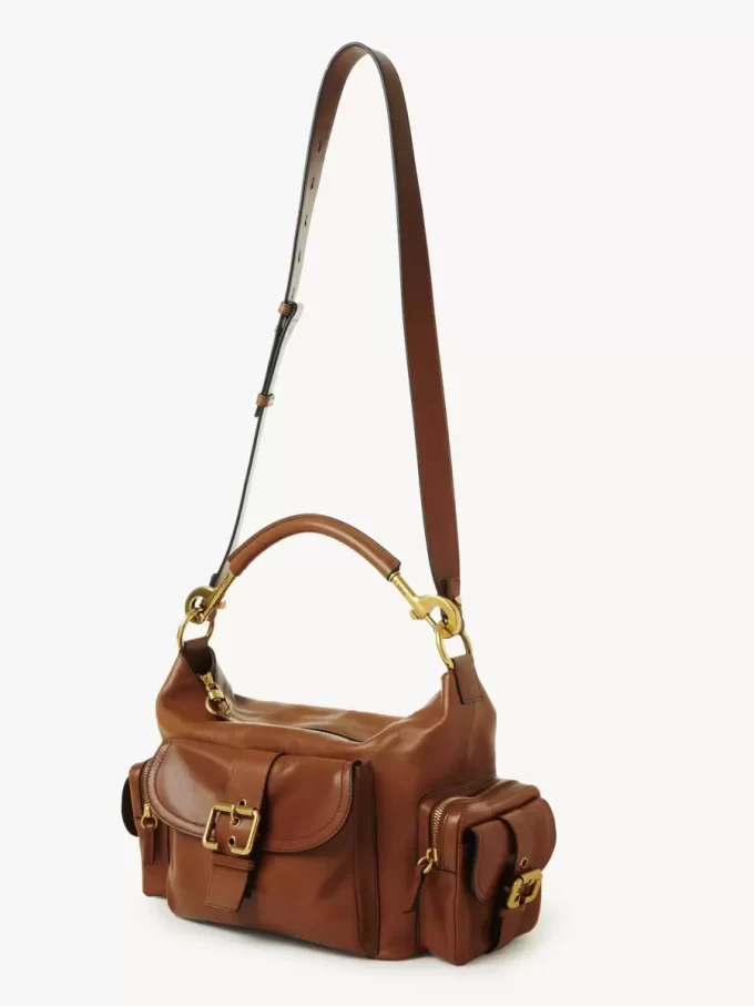 Sac photo en cuir brillant Sac photo en cuir brillant