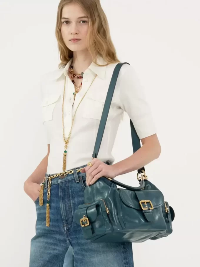 Sac photo en cuir brillant Sac photo en cuir brillant