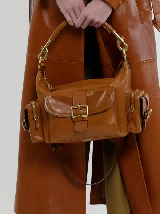 Sac photo en cuir brillant Sac photo en cuir brillant