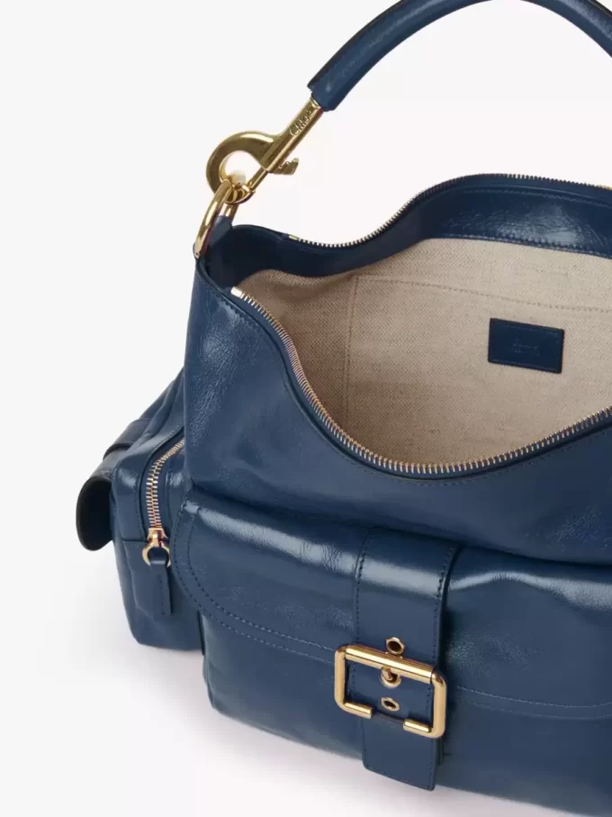 Sac photo en cuir brillant Sac photo en cuir brillant