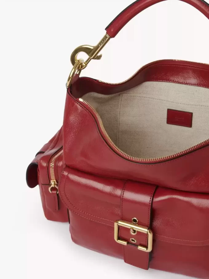 Sac photo en cuir brillant Sac photo en cuir brillant