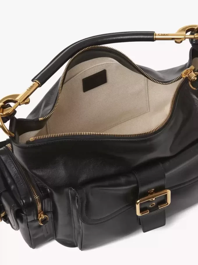 Sac photo en cuir brillant Sac photo en cuir brillant