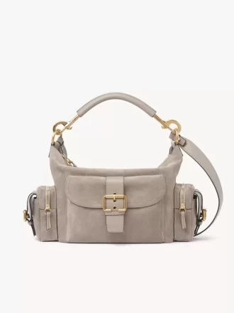Sac photo en cuir suédé