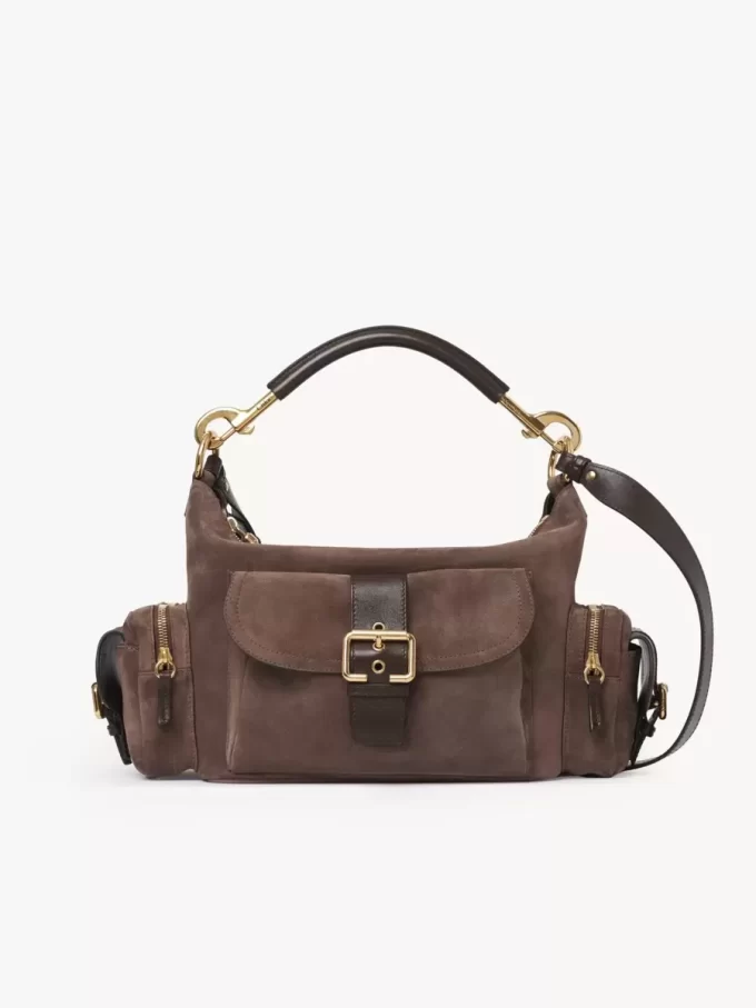 Sac photo en cuir suédé Sac photo en cuir suédé