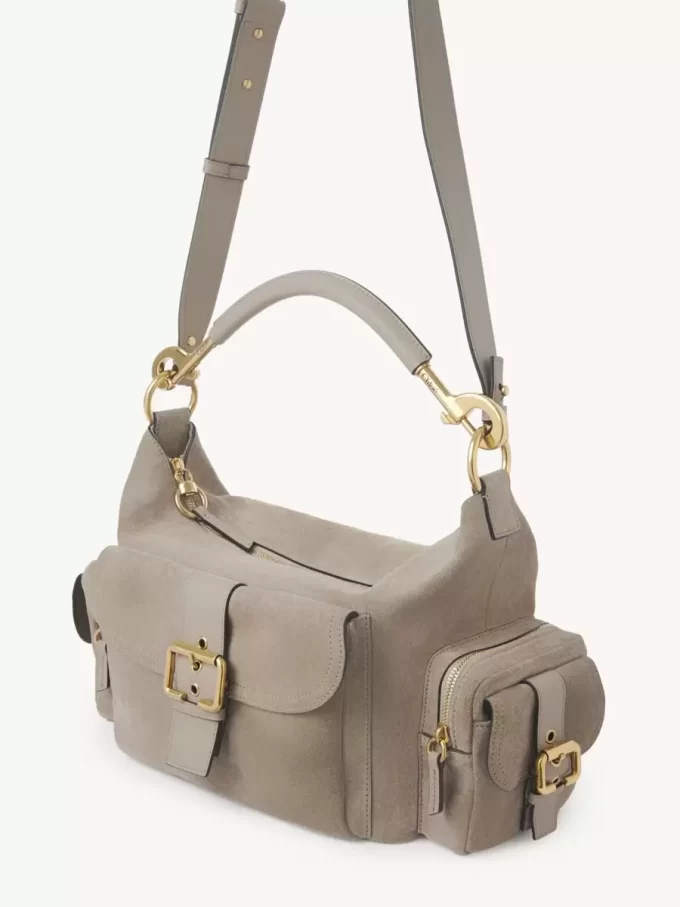 Sac photo en cuir suédé Sac photo en cuir suédé